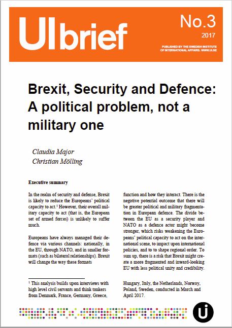 Brexit, Security and Defence: A political problem, not a military one