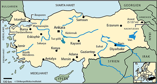 karta turkiet asien europa Turkiet – Geografi och klimat | Utrikespolitiska institutet